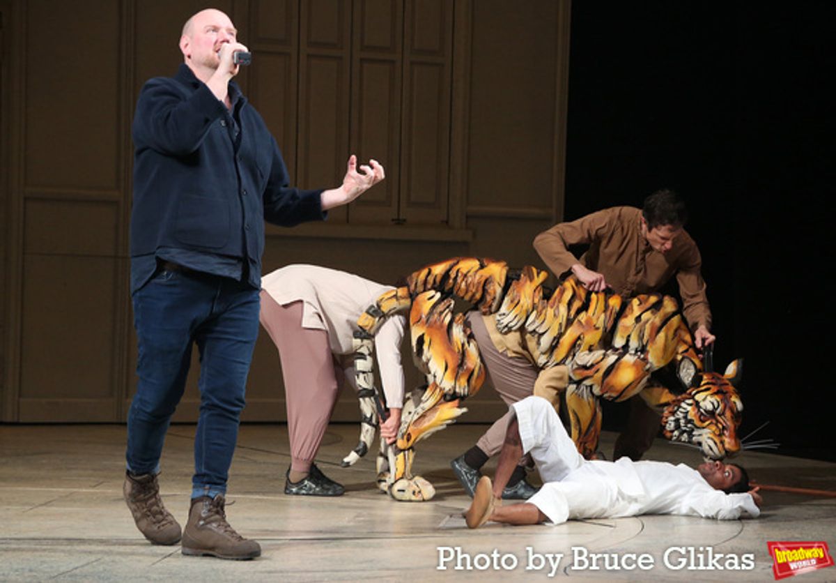 Co-Puppet Designer and Movement Director Finn Caldwell and Hiran Abeysekera at 