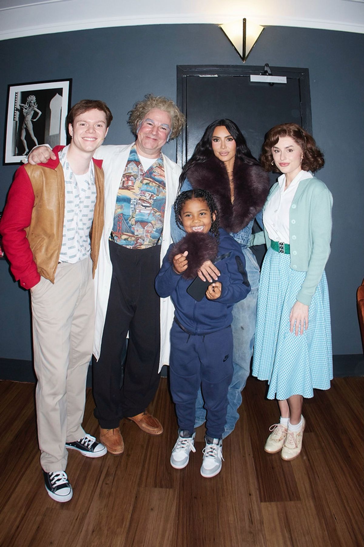 Ben Joyce, Roger Bart, Saint West, Kim Kardashian, and Amber Davies at 