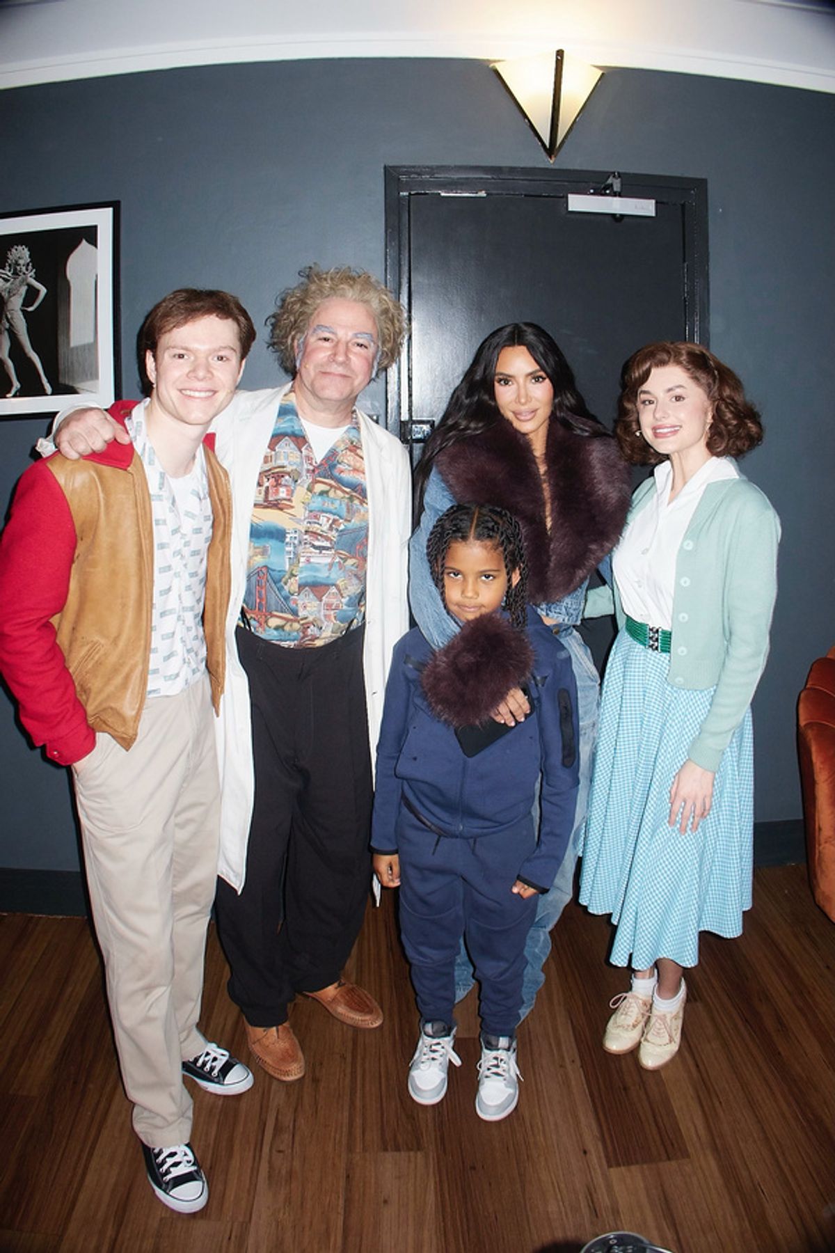 Ben Joyce, Roger Bart, Saint West, Kim Kardashian, and Amber Davies at 