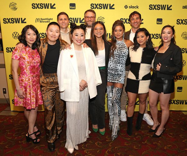 Cherry Chevapravatdumrong, Sabrina Wu, Josh Fagan, Sherry Cola, Seth Rogen, Adele Lim Photo
