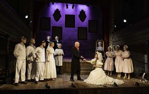 Peter Benedict (Sir Despard Murgatroyd) with Charli Baptie (Mad Margaret) and Company Photo