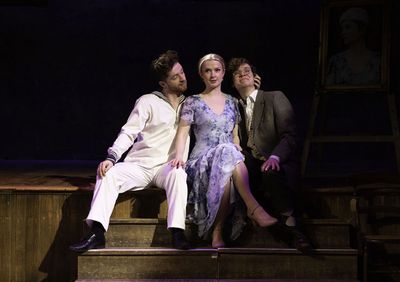 Kieran Parrott (Richard Dauntless) with Madeline Robinson (Rose Maybud) and Joe Winte Photo