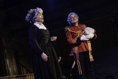 Rosemary Ash (Dame Hannah) with Steve Watts (Sir Roderic Murgatroyd)  (photo: Mark Se Photo
