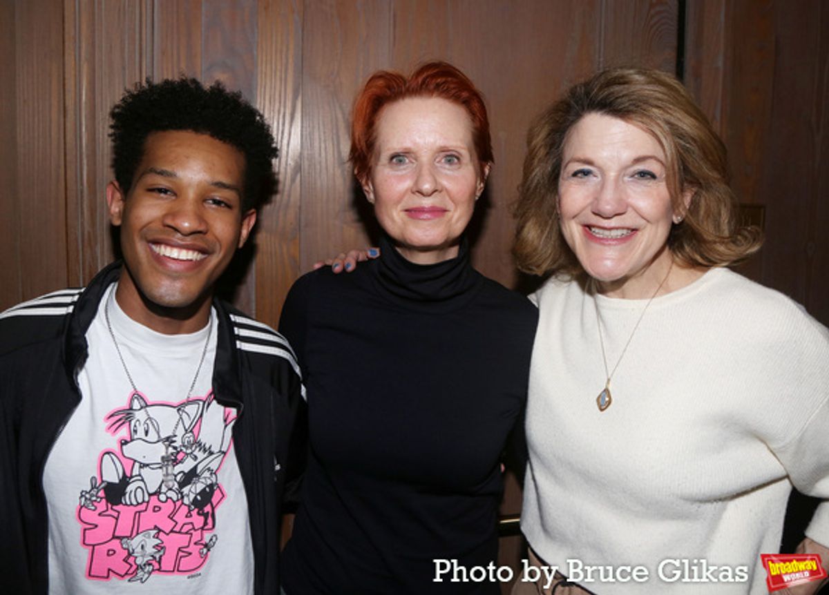 Justin Cooley, Cynthia Nixon and Victoria Clark at 