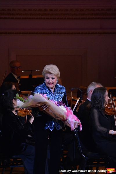 Marilyn Maye was presented flowers for her upcoming birthday Photo
