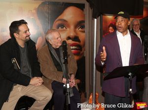 Lin-Manuel Miranda, John Kander and Mayor Eric Adams of New York City  Photo