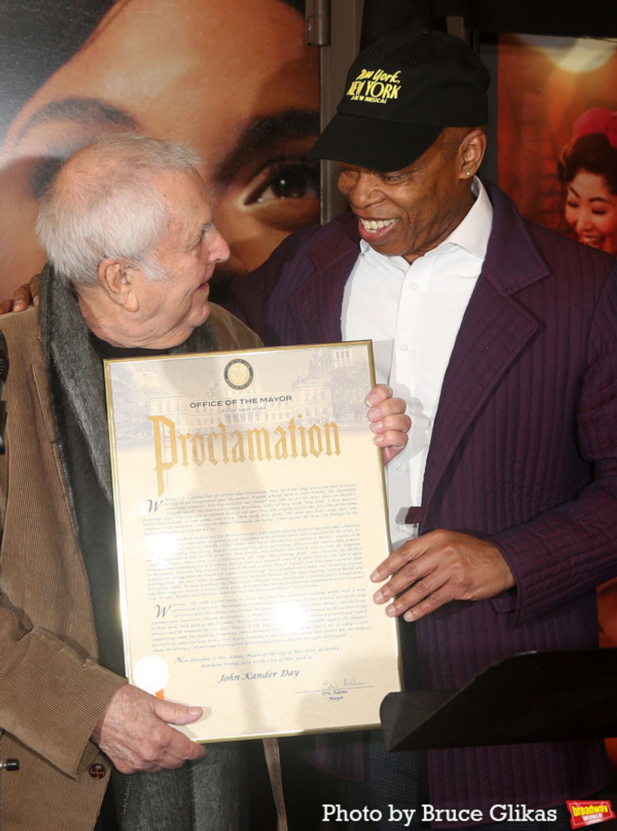 John Kander and Mayor Eric Adams of New York City  at 