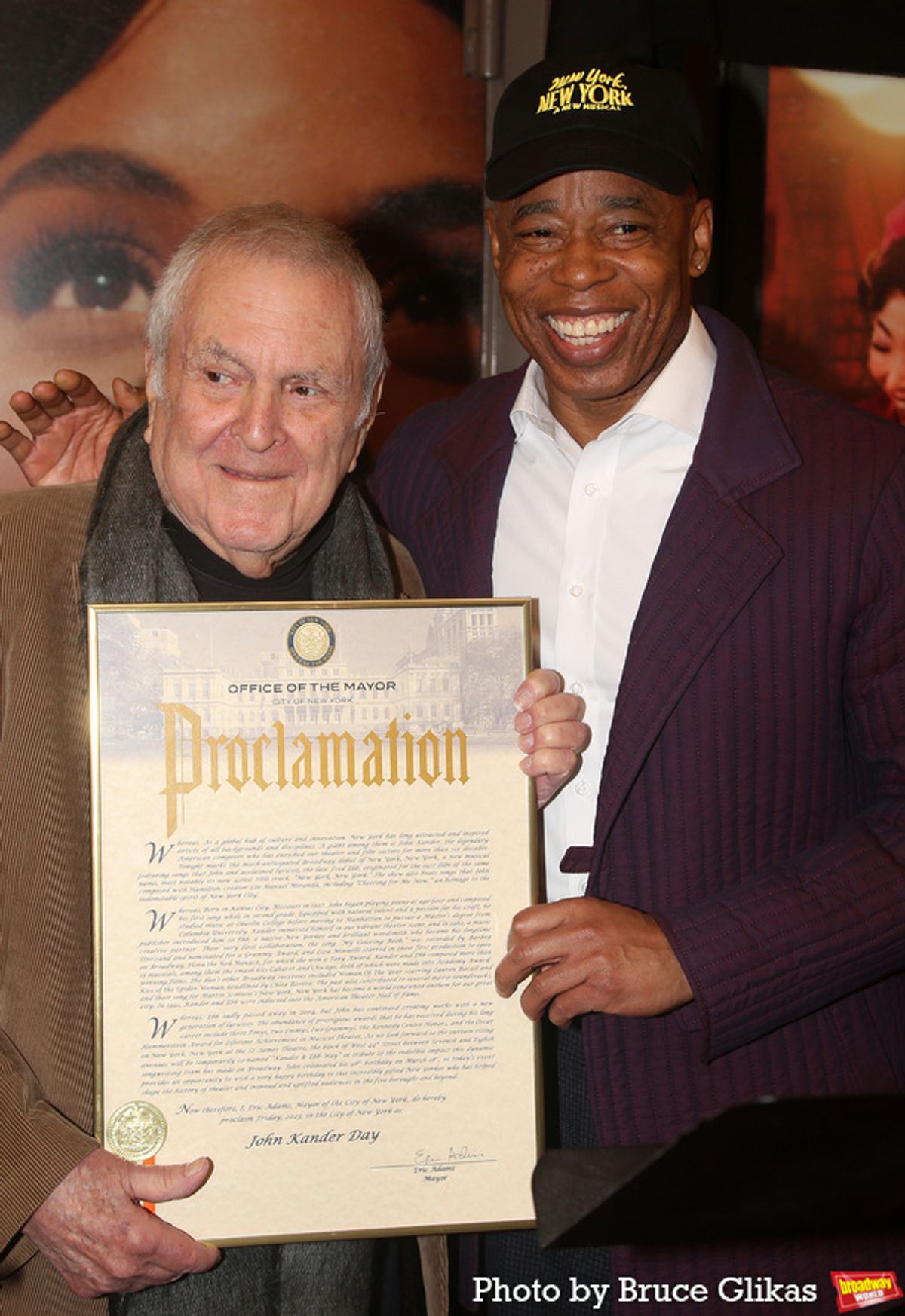 John Kander and Mayor Eric Adams of New York City  at 