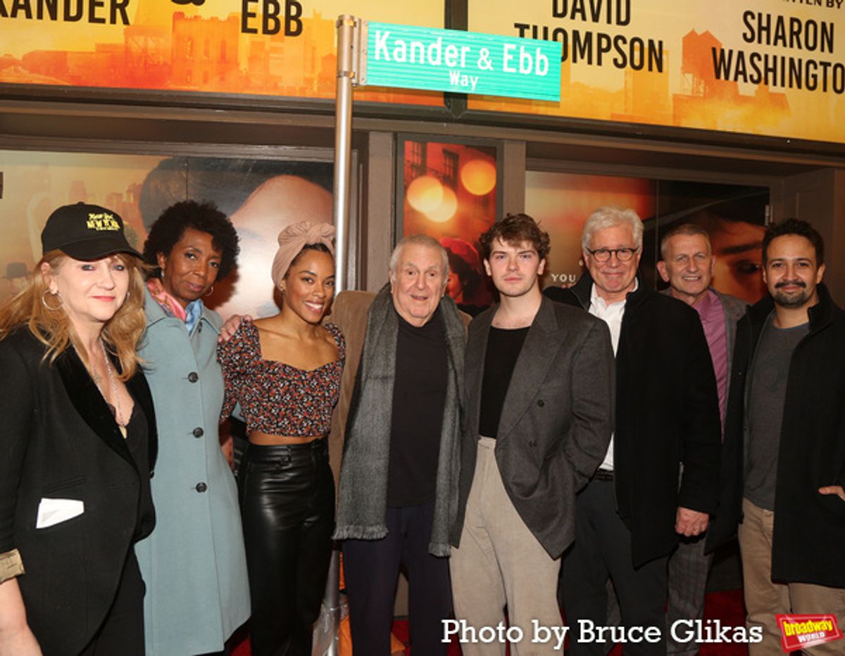 Sonia Friedman, Sharon Washington, Anna Uzele, John Kander, Colton Ryan, David Thompson, Lin-Manuel Miranda and Tom Kirdahy  at 