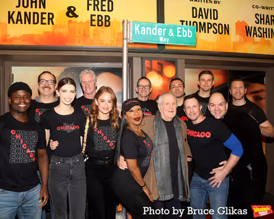 The Cast of "Chicago" and John Kander Photo