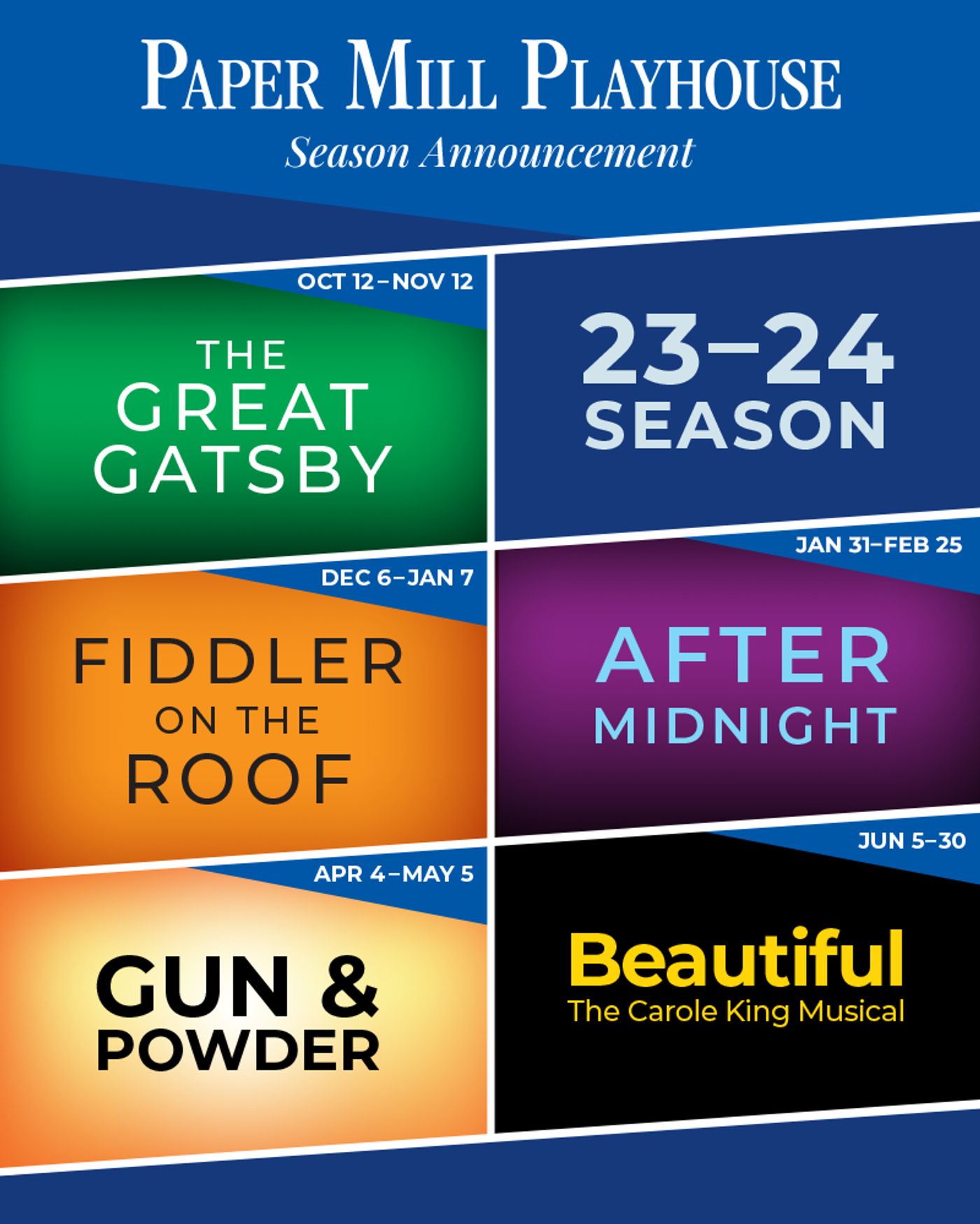 THE GREAT GATSBY World Premiere & More Set for Paper Mill Playhouse 2023-24 Season  Image