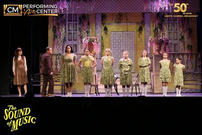 Katie Ferretti (Maria), Steve Corbellini (Captain von Trapp) and the Green Cast Photo