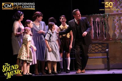 Katie Ferretti (Maria), Steve Corbellini (Captain von Trapp), and the Blue Cast Photo