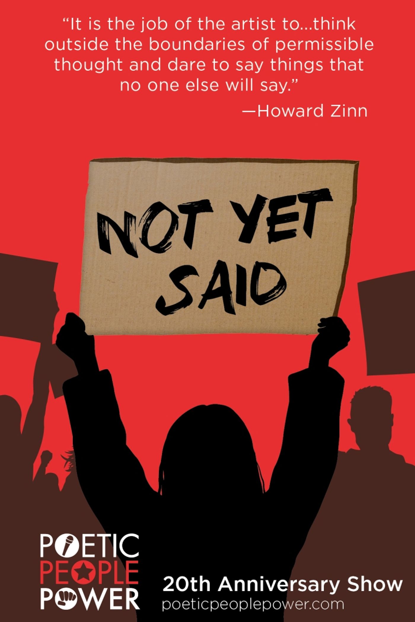 Poetic People Power to Present 20th Anniversary Show NOT YET SAID at Caveat  Image