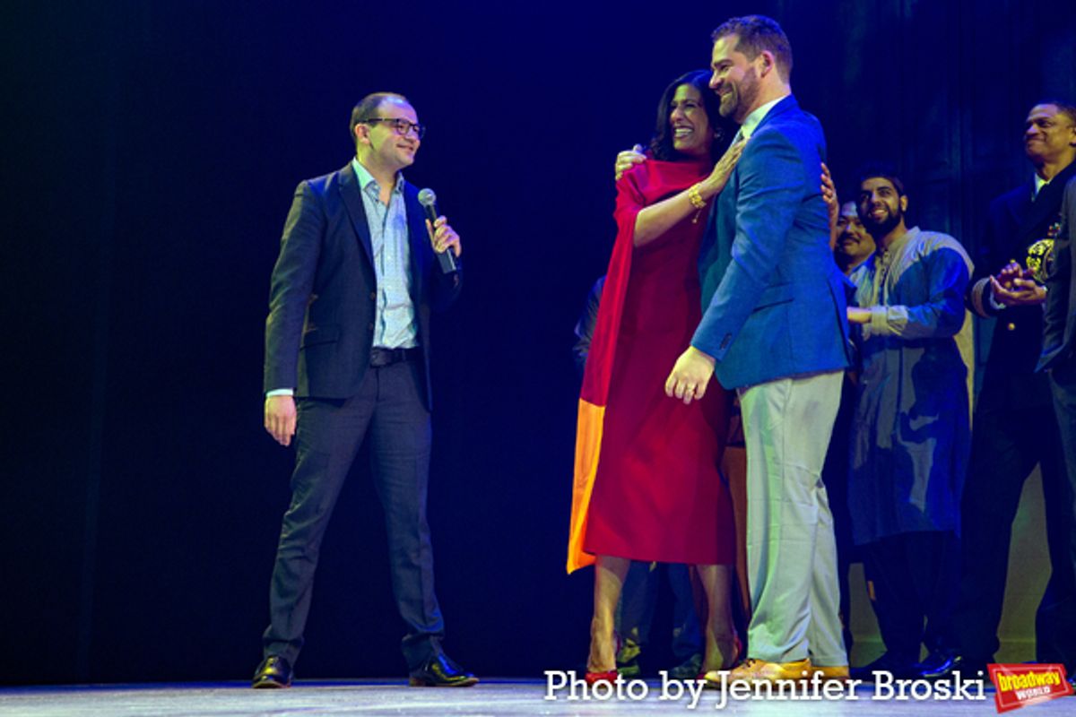 Simon Friend, Lolita Chakrabarti, Max Webster at 