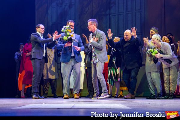 Simon Friend, Max Webster, Yann Martel, and the cast and creative team of LIFE OF PI Photo