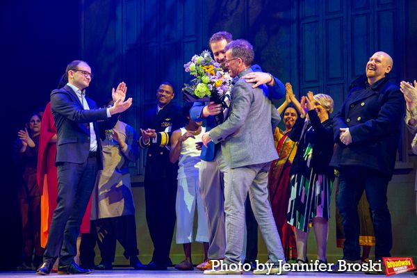 Simon Friend, Max Webster, Yann Martel, and the cast and creative team of LIFE OF PI Photo