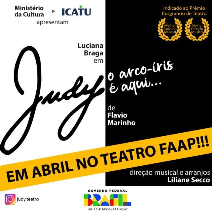 Luciana Braga Honors Judy Garland in the Musical JUDY – O ARCO-IRIS E AQUI (Judy – The Rainbow Is Here)  Image