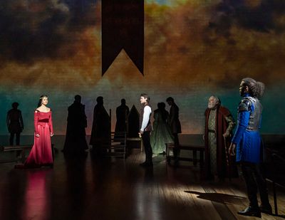 Phillipa Soo, Andrew Burnap, Dakin Matthews, Jordan Donica Photo