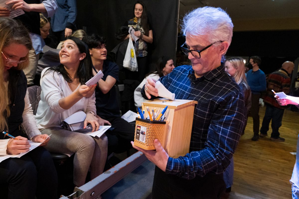 Curator Brian Leahy Doyle wrangles the votes and a box of pens All photos by Reiko Yoo Yanagi  at 
