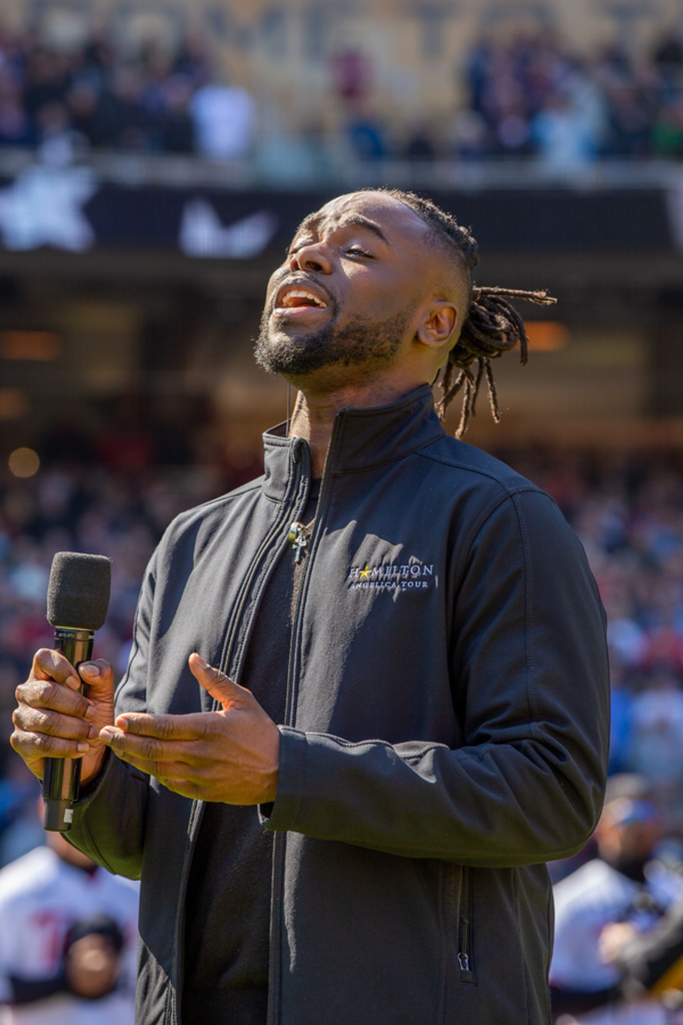 Photos: HAMILTON Star D. Jerome Sings Sings The National Anthem at Minnesota Twins' Home Opener  Image