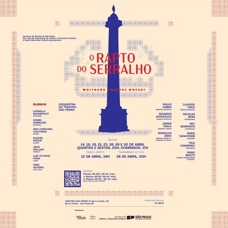 Mozart's O RAPTO DO SERRALHO (Die Entführung aus dem Serail) Opens at Theatro Sao Pedro  Image