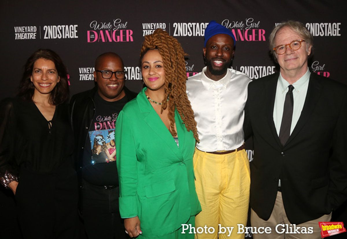 Vineyard Theater Co-Artistic Director Sarah Stern, Playwright/Composer Michael R. Jackson, Director Lileana Blain-Cruz, Choreographer Raja Feather Kelly and Vineyard Theater Co-Artistic Director Douglas Aibel at 