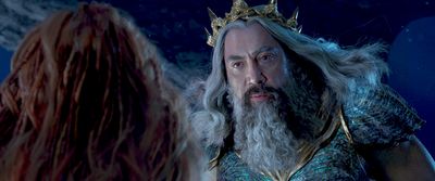 Halle Bailey as Ariel and Javier Bardem as King Triton Photo