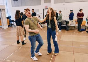 David Michael Garry and Valeria Solomonoff in rehearsal for Evita, at American Repert Photo