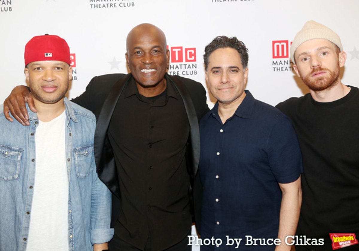 Glenn Davis, Director Kenny Leon, Playwright Rajiv Joseph and Chris Perfetti  at 