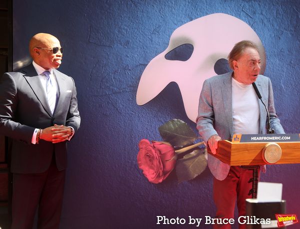 New York City Mayor Eric Adams and Sir Andrew Lloyd Webber  Photo