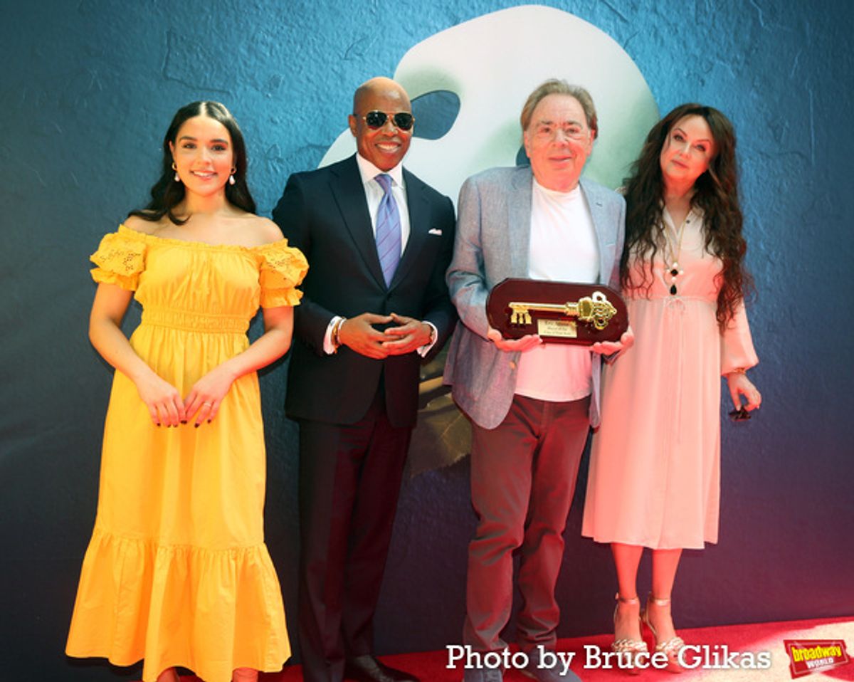 Linedy Genao, New York City Mayor Eric Adams, Sir Andrew Lloyd Webber and Sarah Brightman at 