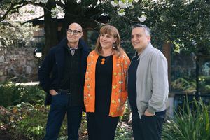 Stanley Tucci, Ania Trzebiatowska, Joe Russo Photo