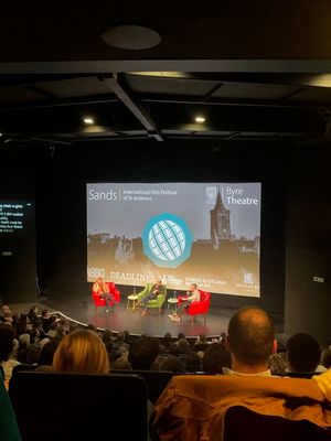 Ania Trzebiatowska, Stanley Tucci, Joe Russo Photo
