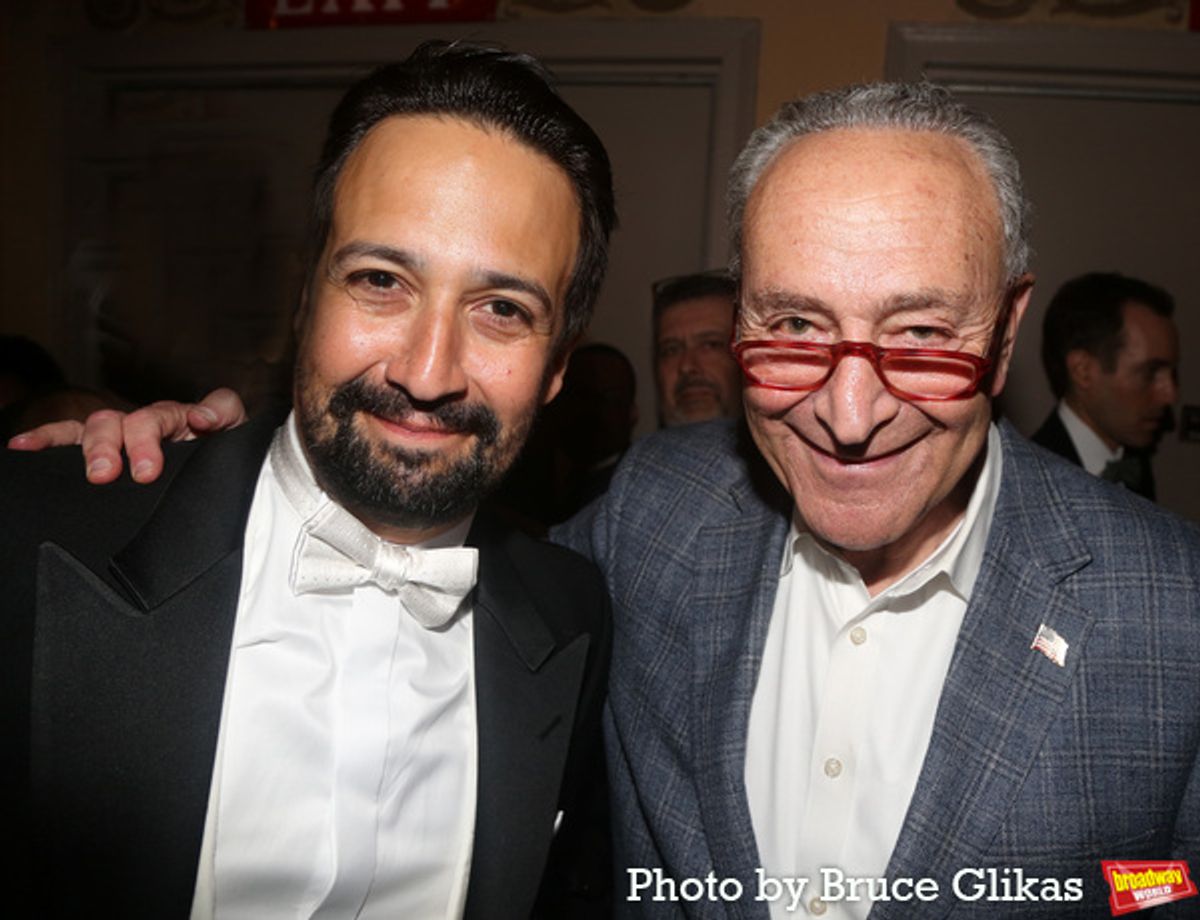 Lin-Manuel Miranda and Senate Majority Leader Chuck Schumer at 