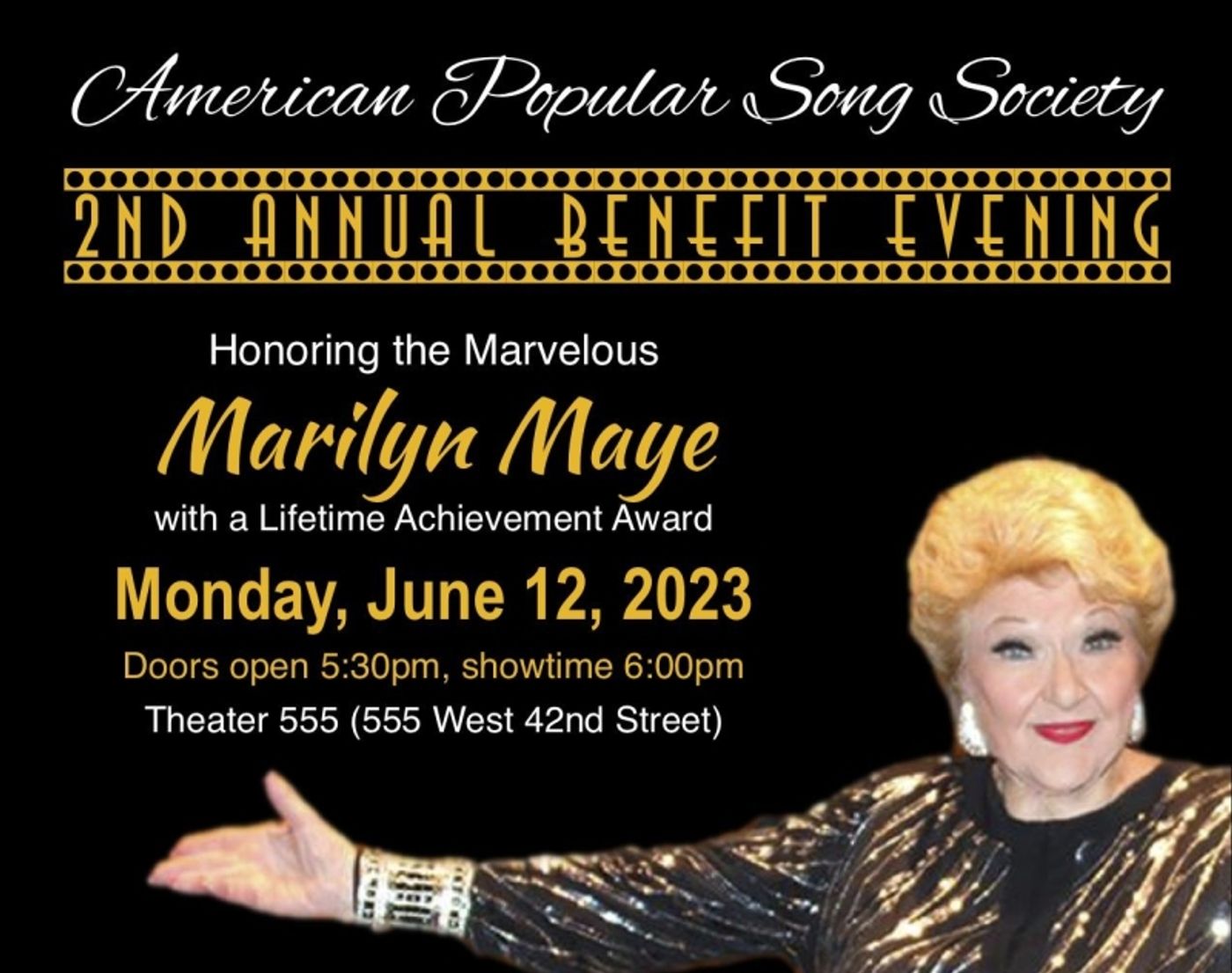A Video Roundup Showcasing The Talent In The APSS BENEFIT HONORING MARILYN MAYE at Theater 555  Image