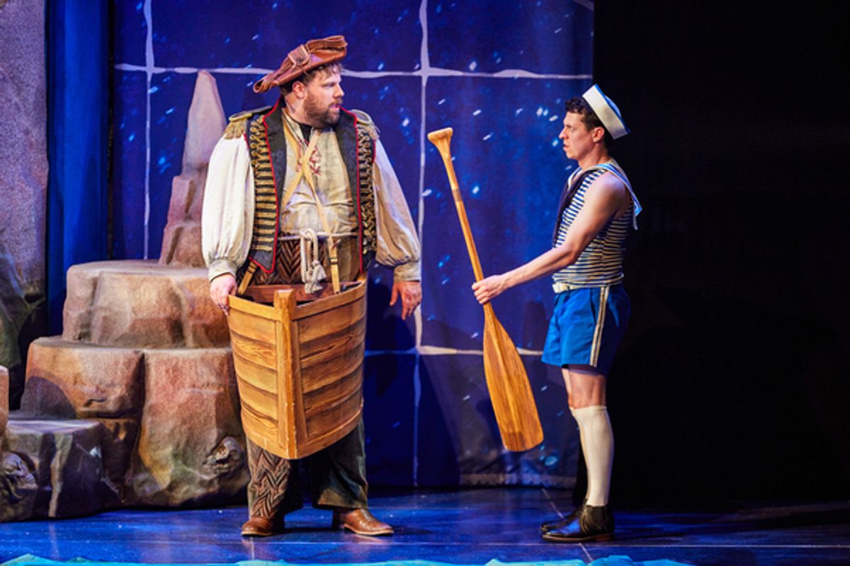 Henry Lewis (Robert) and Jonathan Sayer (Dennis) at 