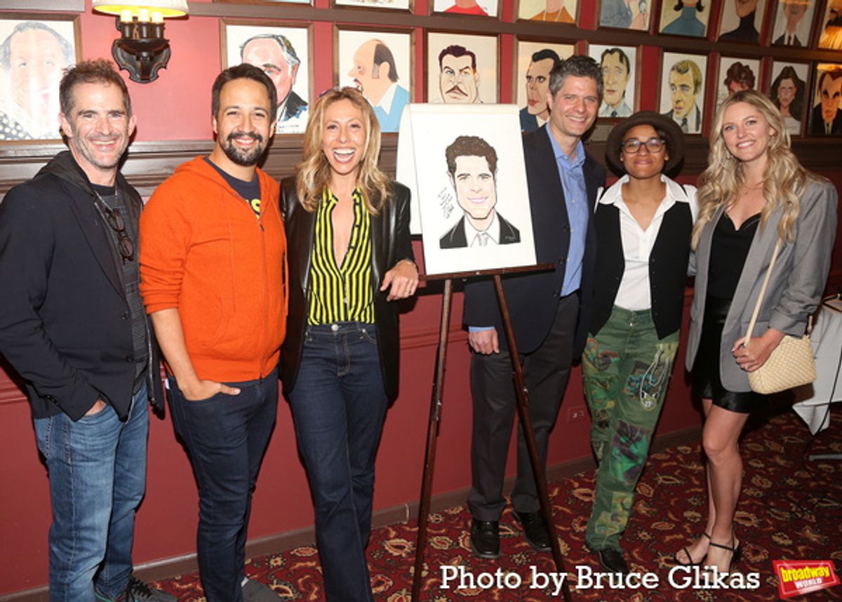 Andy Blankenbuehler, Lin-Manuel Miranda, Amanda Green, Tom Kitt, Ariana DeBose and Taylor Louderman at 