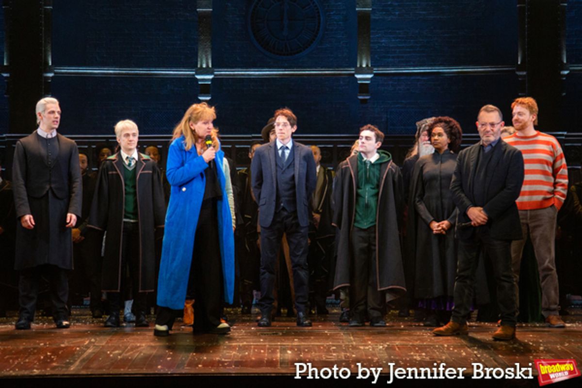 Sonia Friedman, Colin Callender, and the cast of HARRY POTTER AND THE CURSED CHILD at 