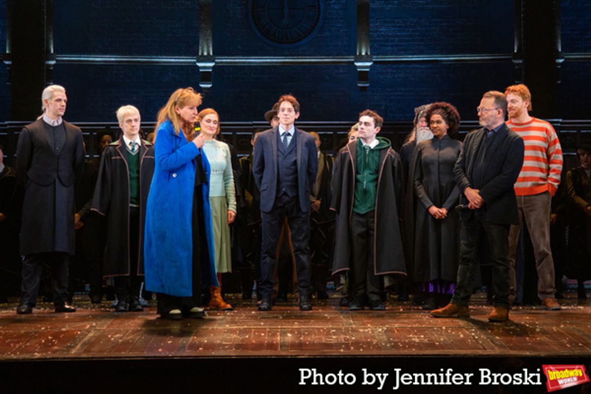 Sonia Friedman, Colin Callender, and the cast of HARRY POTTER AND THE CURSED CHILD at 