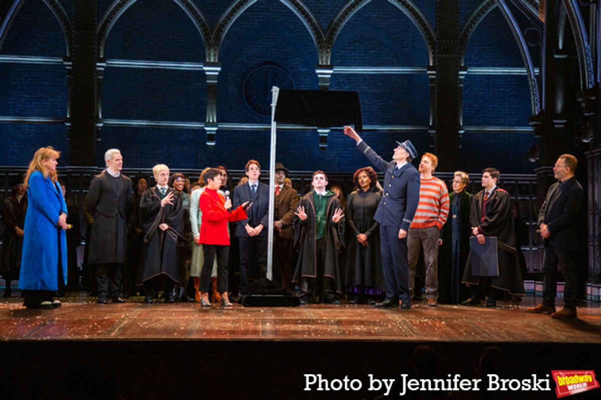 Sonia Friedman, Anne del Castillo, Colin Callender, and the cast of HARRY POTTER AND THE CURSED CHILD at 