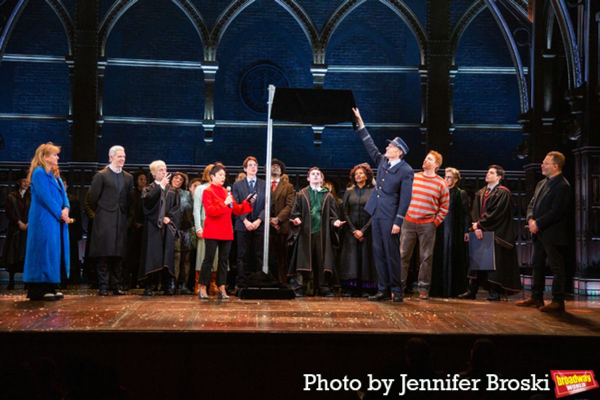 Sonia Friedman, Anne del Castillo, Colin Callender, and the cast of HARRY POTTER AND THE CURSED CHILD at 