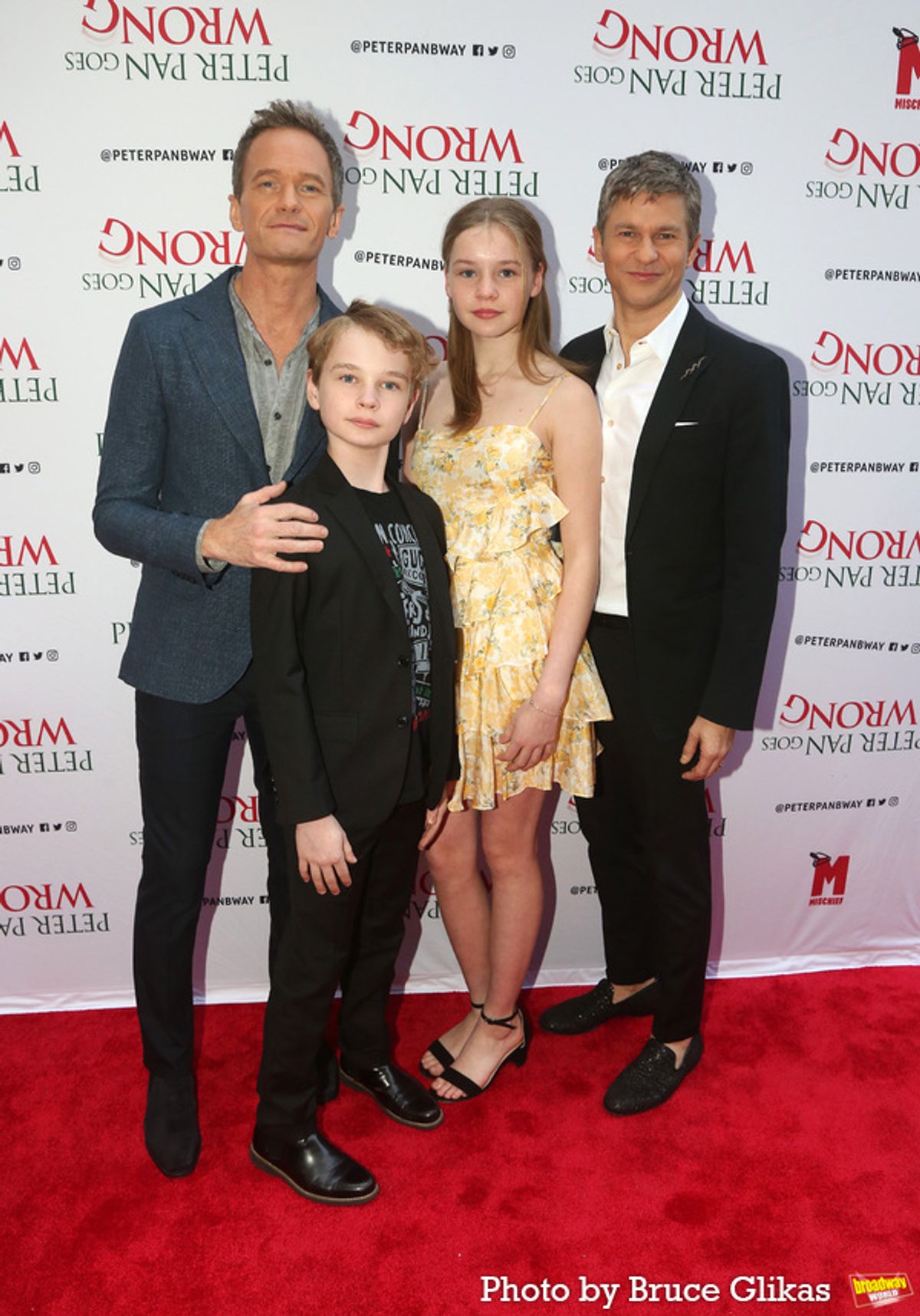 Neil Patrick Harris, Gideon Burtka-Harris, Harper Burtka-Harris and David Burtka at 