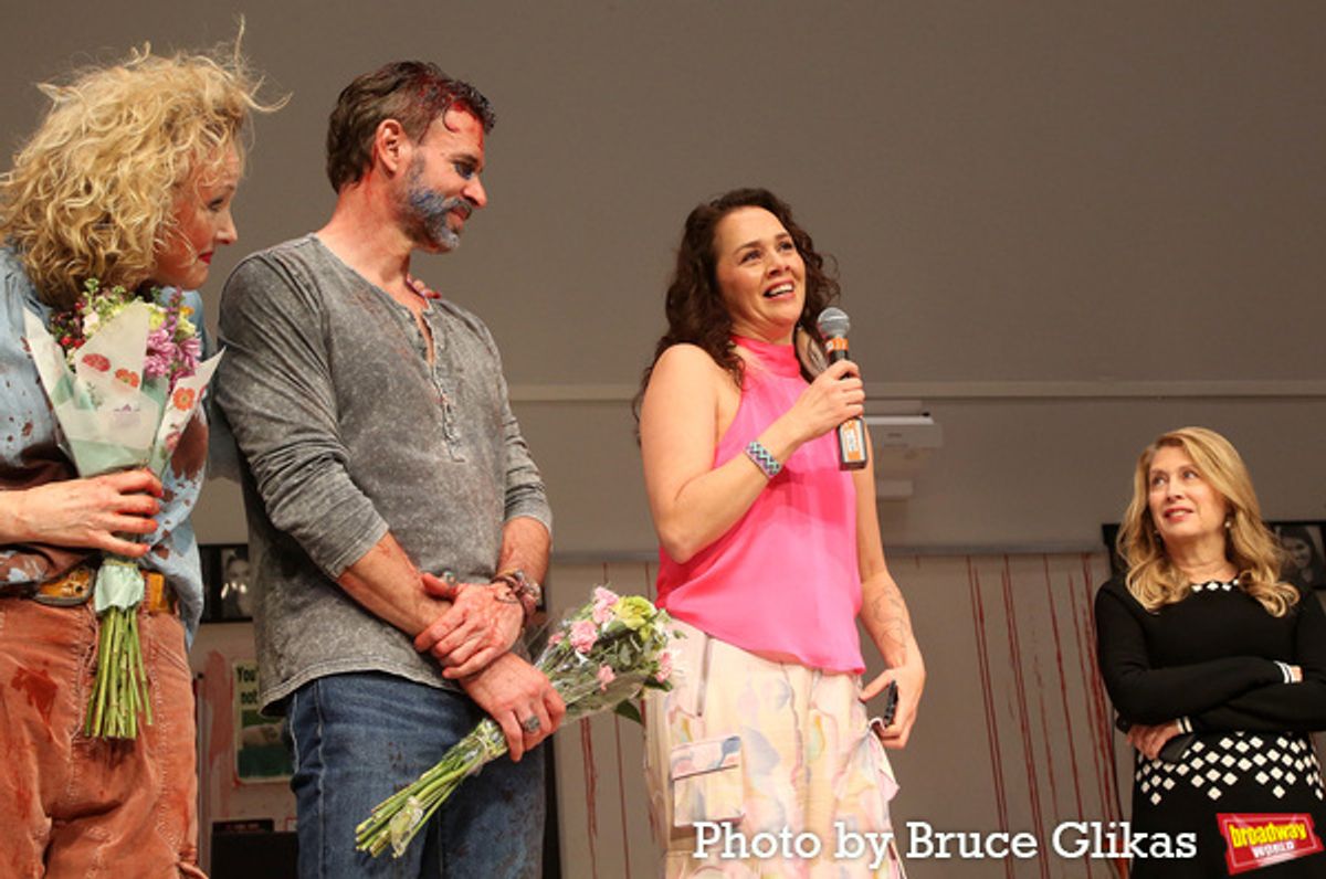 Katie Finneran, Scott Foley, Playwright Larissa FastHorse and Second Stage Artistic Director Carole Rothman at 