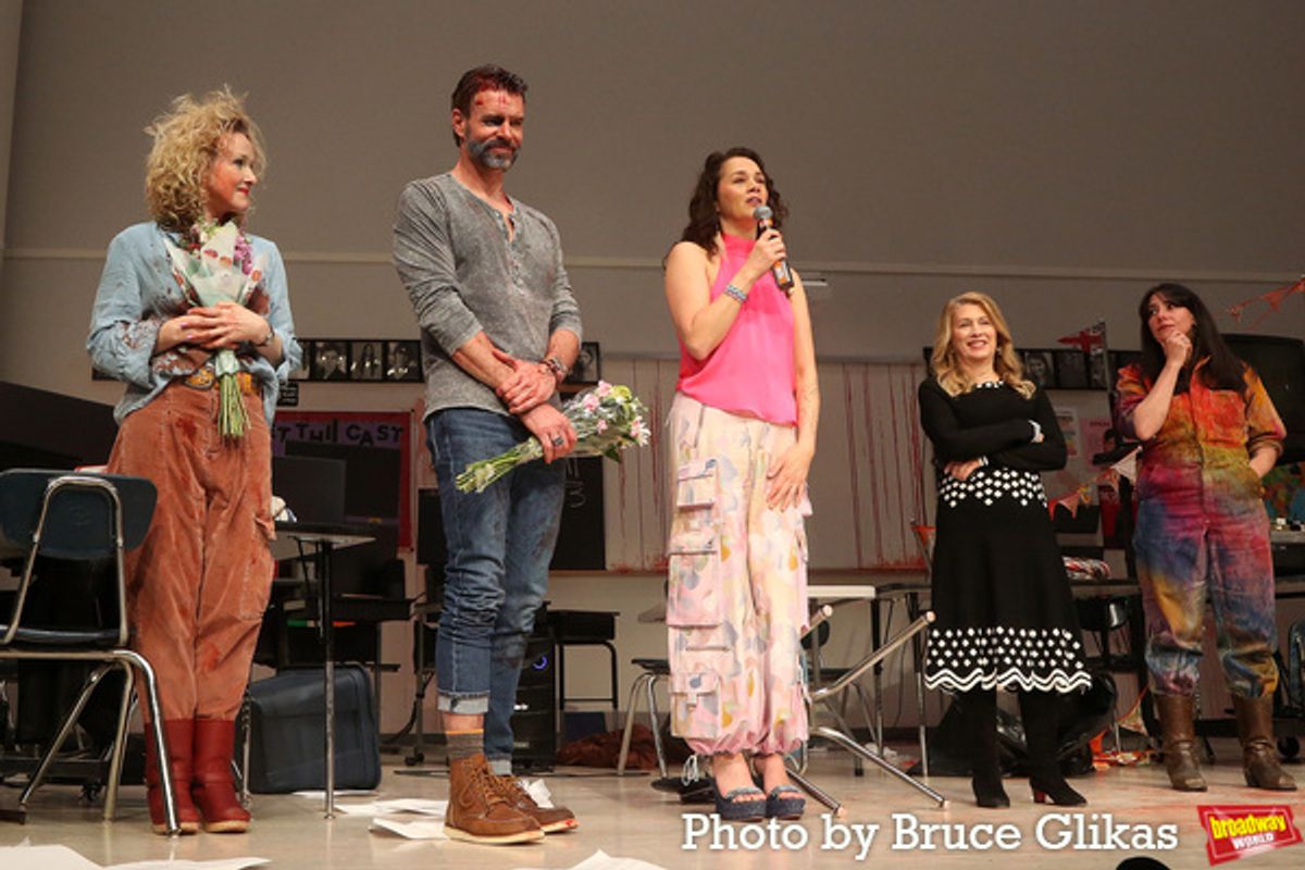 Katie Finneran, Scott Foley, Playwright Larissa FastHorse, Second Stage Artistic Director Carole Rothman and Director Rachel Chavkin at 