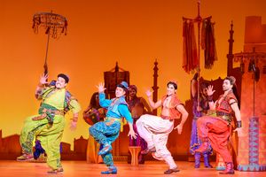 L-R Jake Letts, Ben Chavez, Adi Roy, and Colt Prattes in Aladdin. Photo courtesy of t Photo