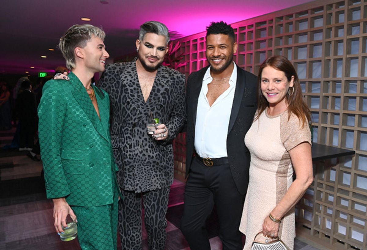 Oliver Gliese, Adam Lambert, Jeffrey Bowyer-Chapman, and guest at 