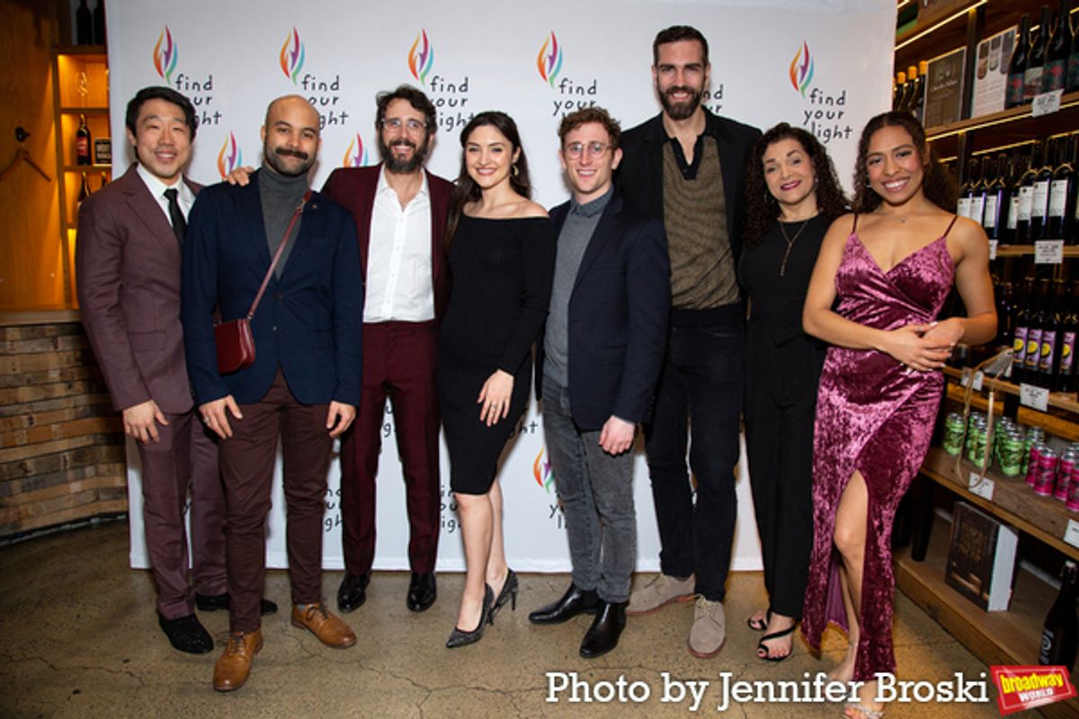 Raymond J. Lee, Michael Kuhn, Josh Groban, Maria Bilbao, Nathan Salstone, Timothy Hughes, Patricia Phillips, Kyrie Courter at 