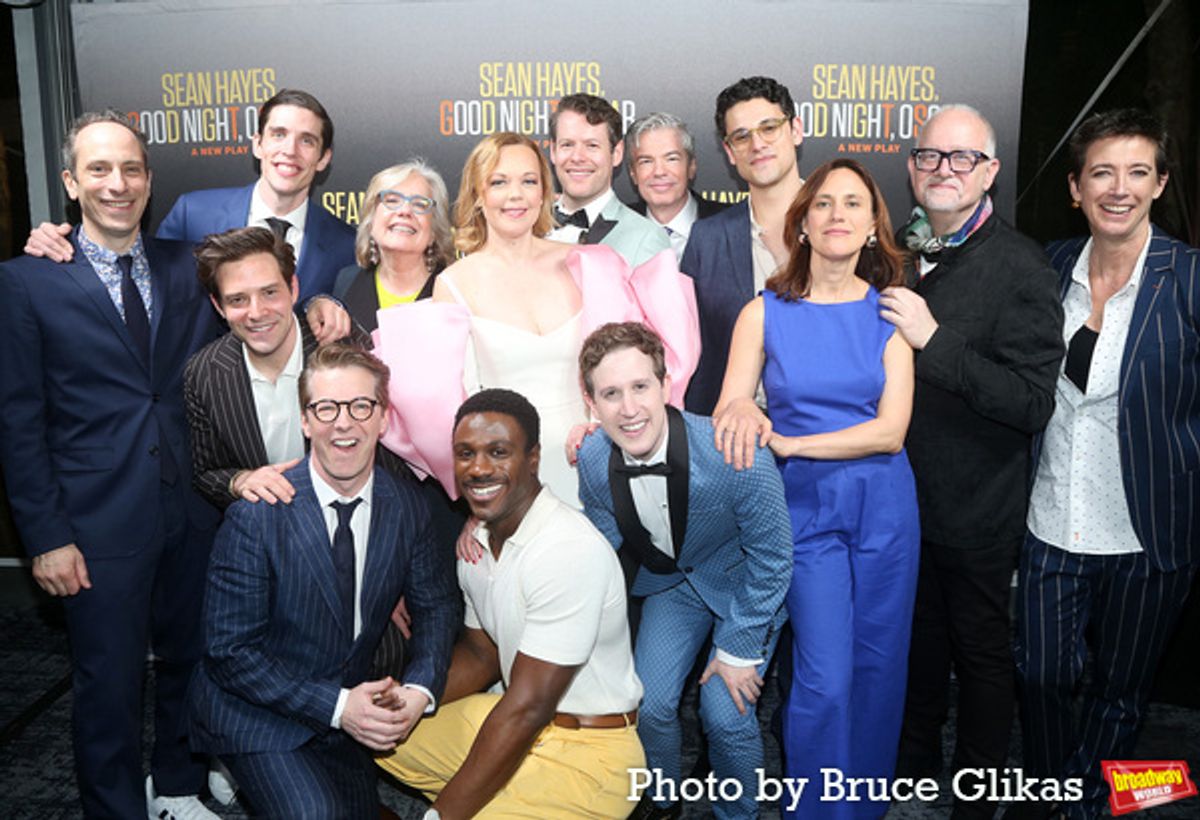 Peter Grosz, John Zdrojeski, Ben Rappaport, Sean Hayes, Marchant Davis, Director Lisa Peterson, Emily Bergl, Max Roll, Thomas Michael Hammond, Alex Wyse, Sam Bell-Gurwitz, Stephanie Janssen, Playwright Doug Wright and Set Designer Rachel Hauck at 