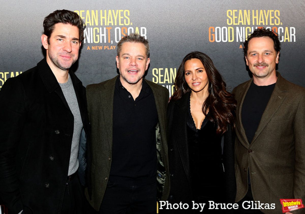 John Krasinski, Matt Damon, Luciana Barroso and Matthew Rhys at 